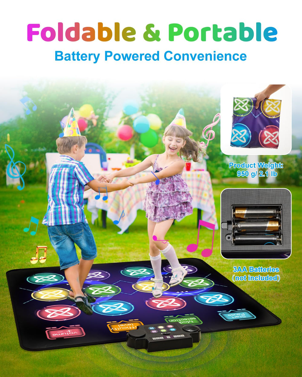 Gleamkid Dance Mat adjustable volume for comfortable listening