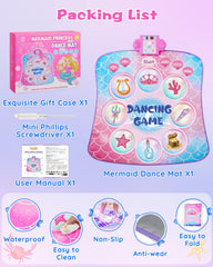 Gleamkid Mermaid Dance Mat ready-to-play with built-in speakers for rhythmic fun