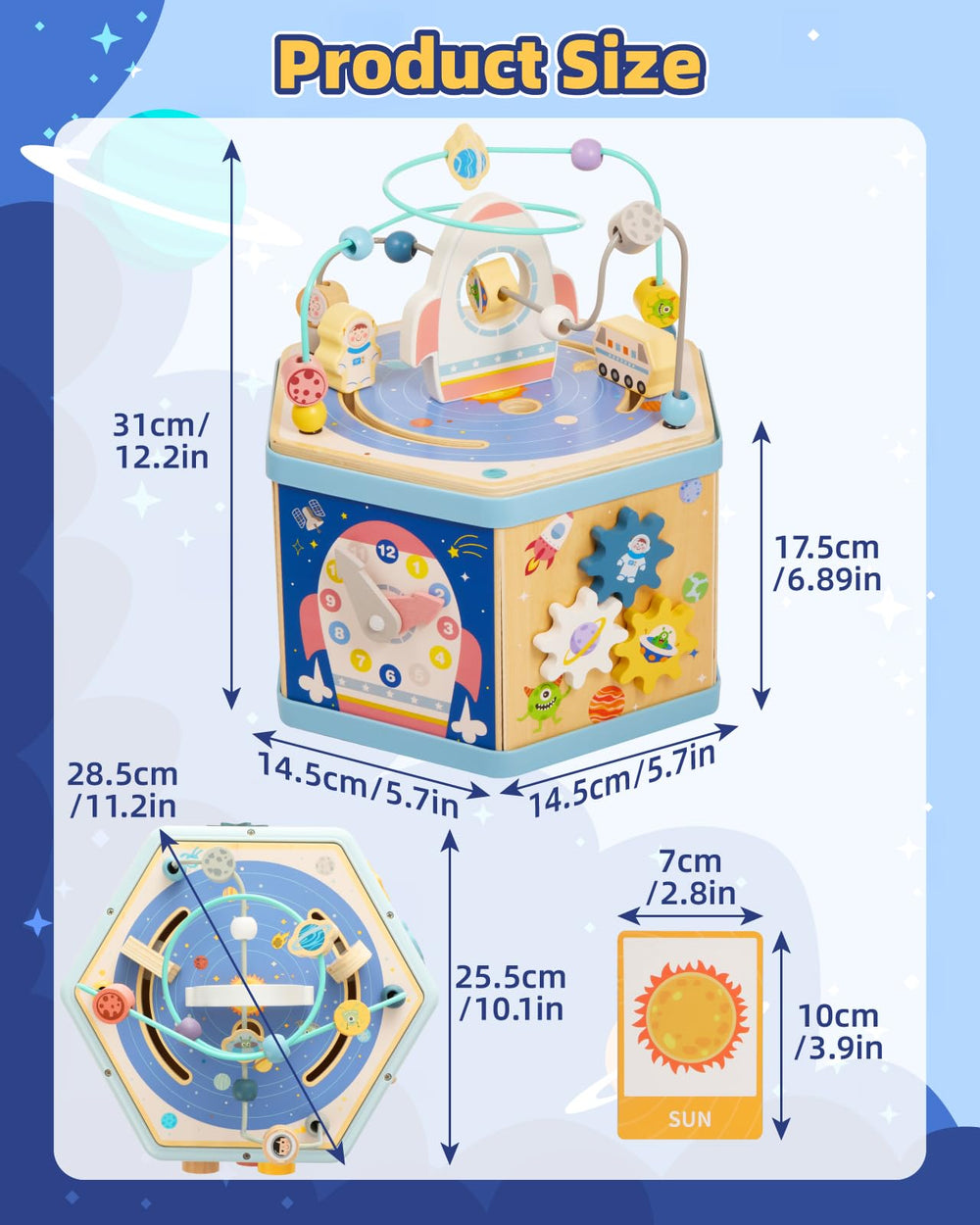 Gleamkid Space Cube gears spinning for cause-and-effect exploration