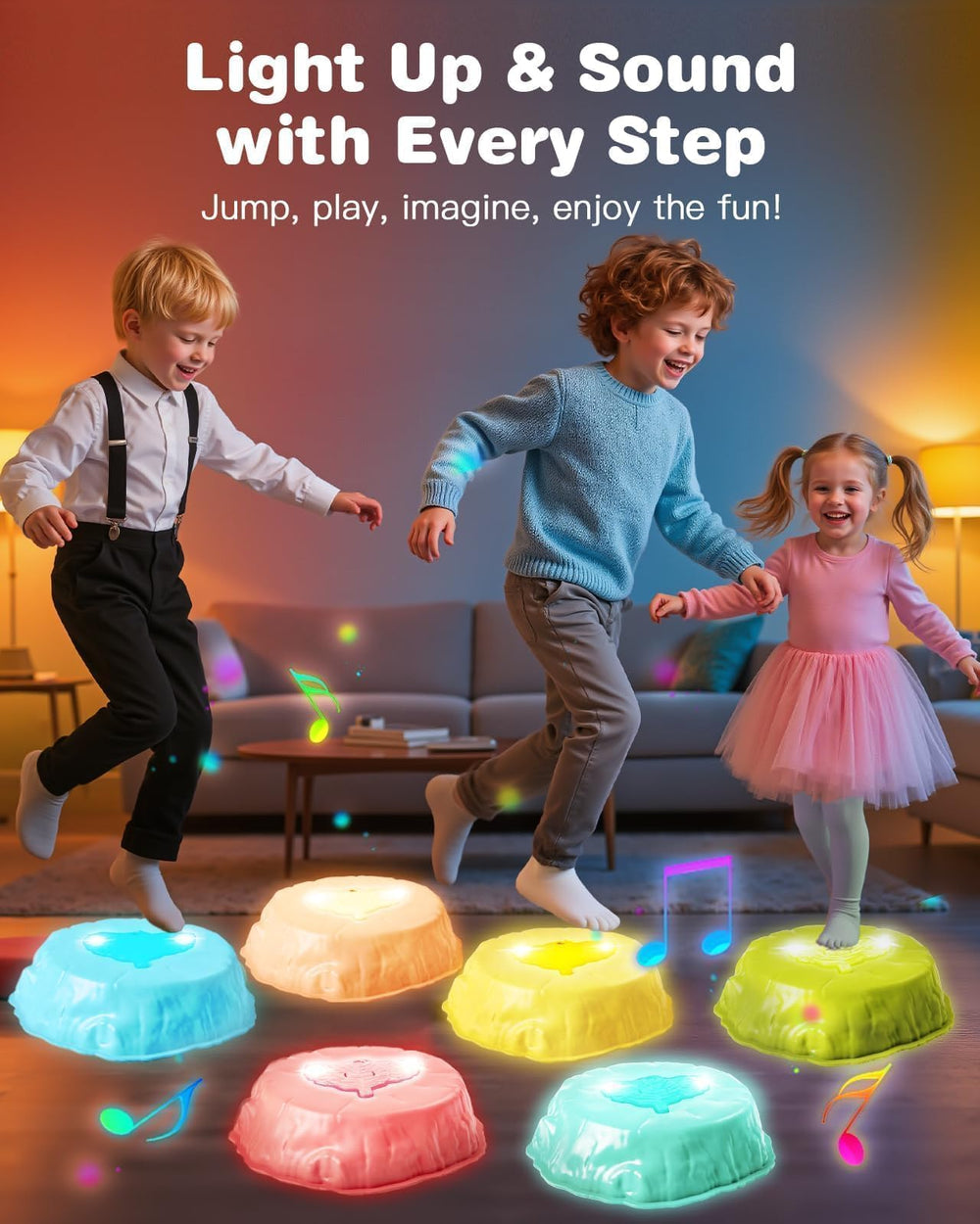 Gleamkid thick ABS stepping stones offer durable balance practice for families