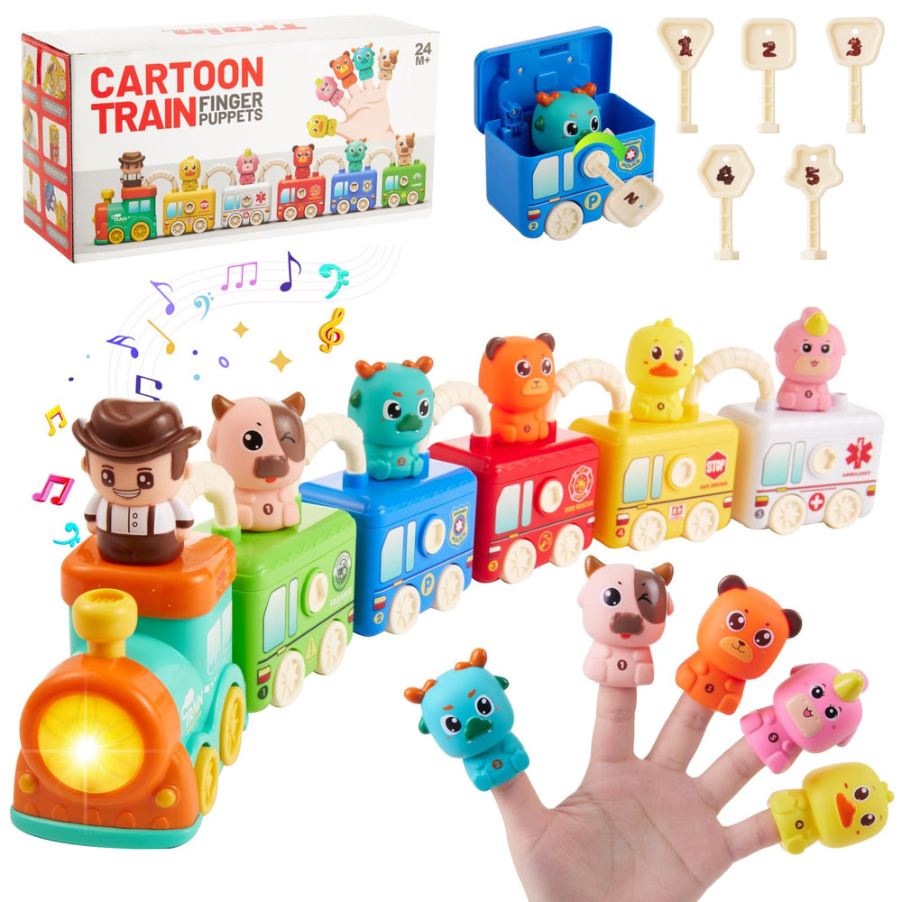 Gleamkid train set train-front-view shows colorful cars and inviting lights for playtime.