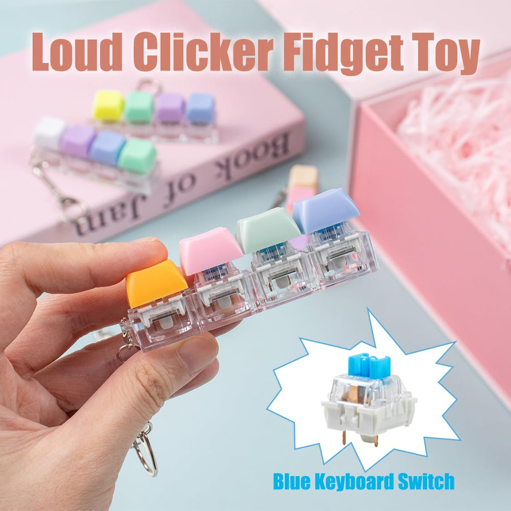 Gliging keyboard fidget clicker delivers crisp fingertip feedback with each press