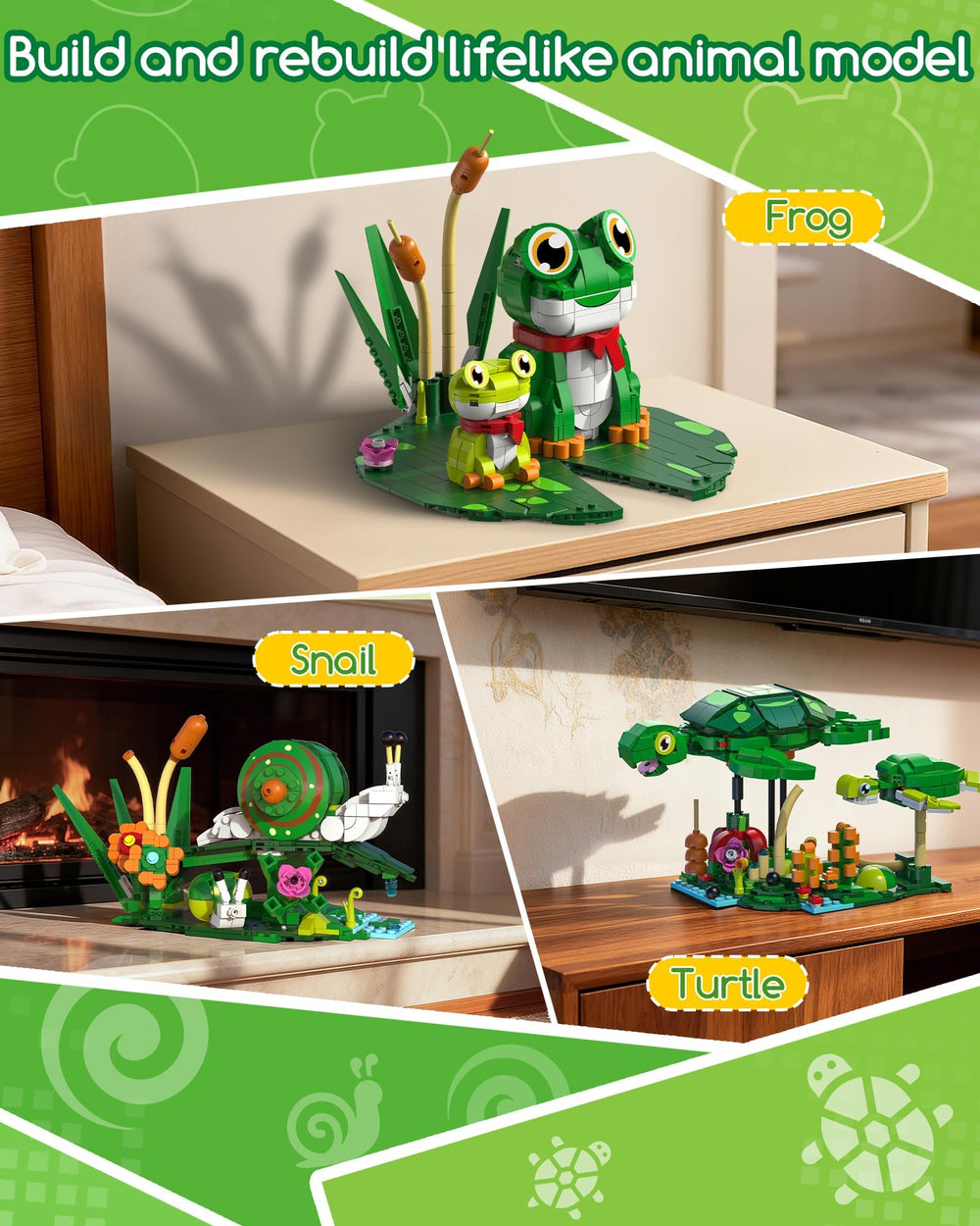 Glikid snail family on leaf with movable antennae for hands-on play