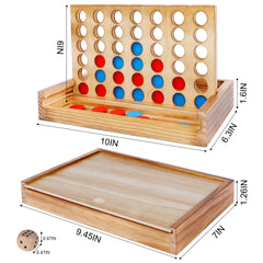 Glintoper Four In A Row wooden game ready for lively family competition