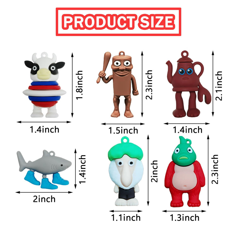 GlitchGear 24pc Brainrot animal designs, ideal for desk decor and gifting