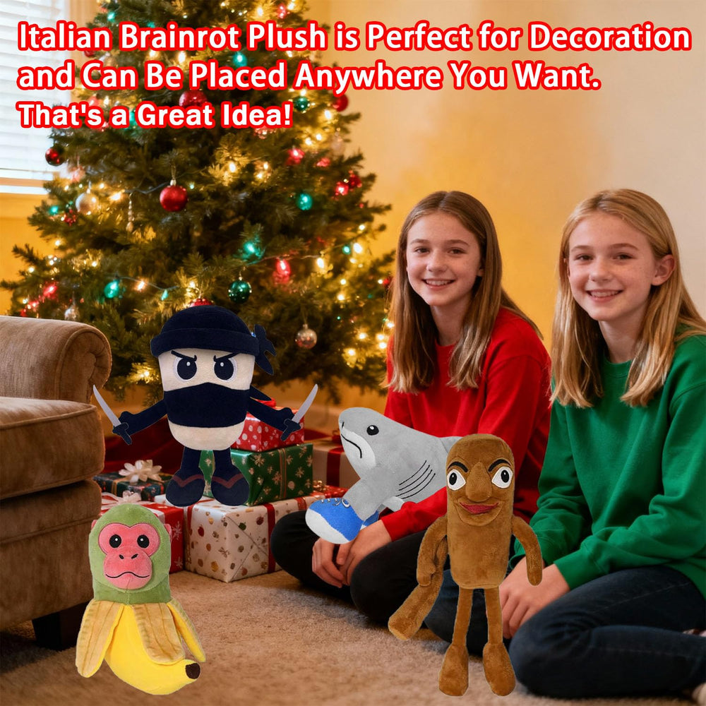 GlitchGear Tralalero plush shown with books as a cozy reading companion.