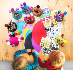 Glittery Garden decorative elements like pompoms spark imagination during crafts and photos.