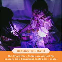 Bath-time sensory exploration with Glo Pals Julia cubes