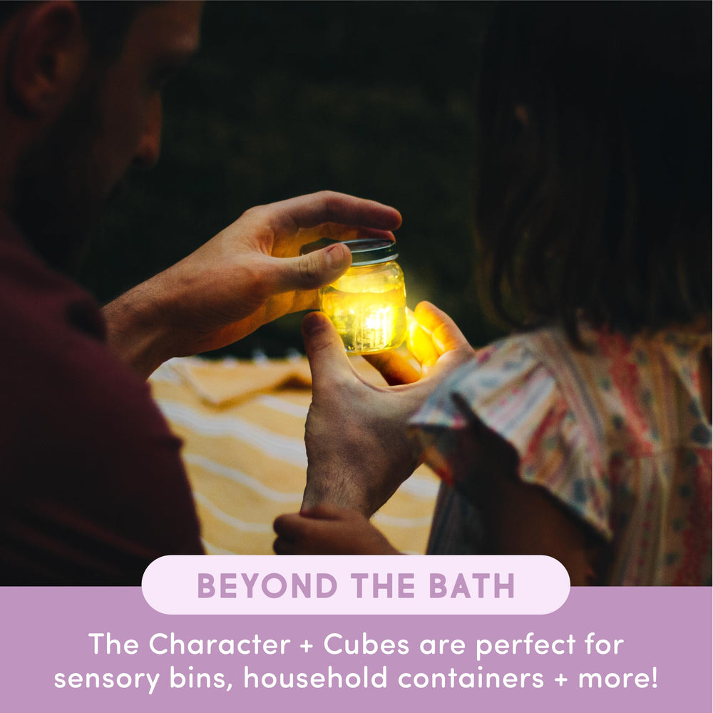 Glo Pals cubes are reusable and easy to clean after baths.