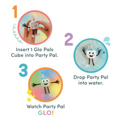 Glo Pals LED cubes deliver gentle illumination during water play.