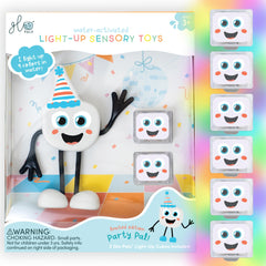 Glo Pals Party Pal cubes glow in bath for colorful sensory play.