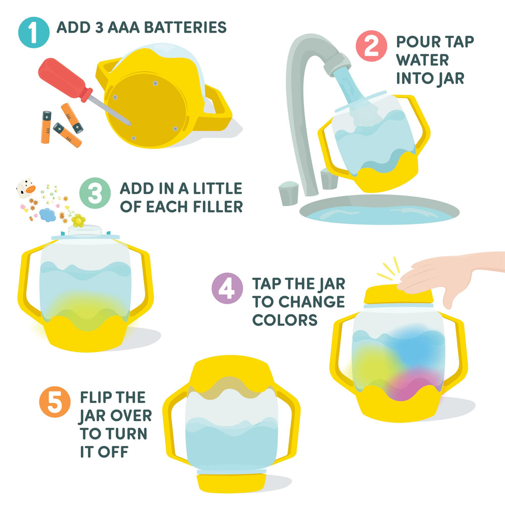 Glo Pals sensory bin setup supports tactile discovery and color learning