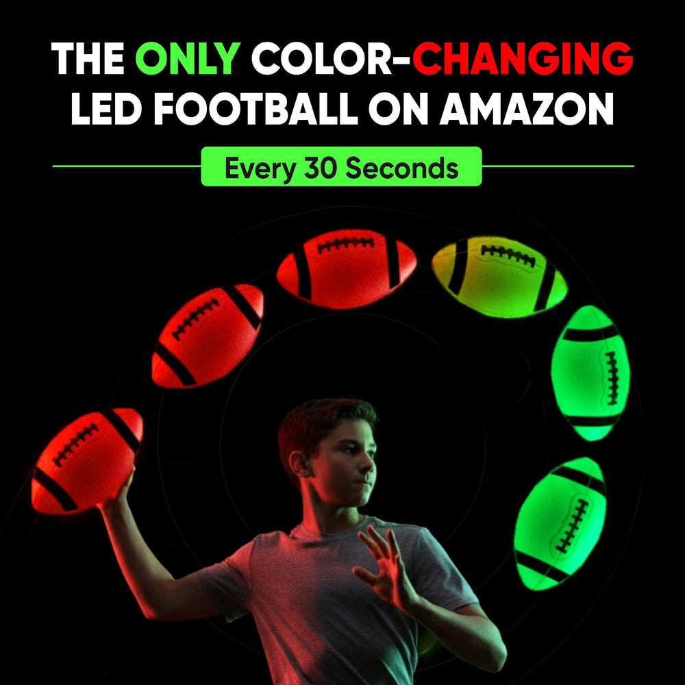 GLO-X LED Football ideal for safe night games in the backyard