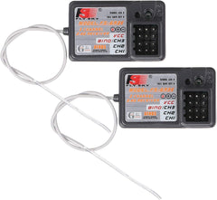 Globact FS-GR3E receiver front view shows compact design and AFHDS compatibility.