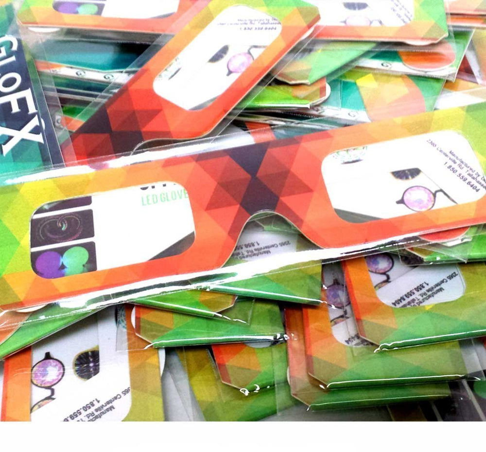 GloFX paper diffraction glasses serve as affordable party favors