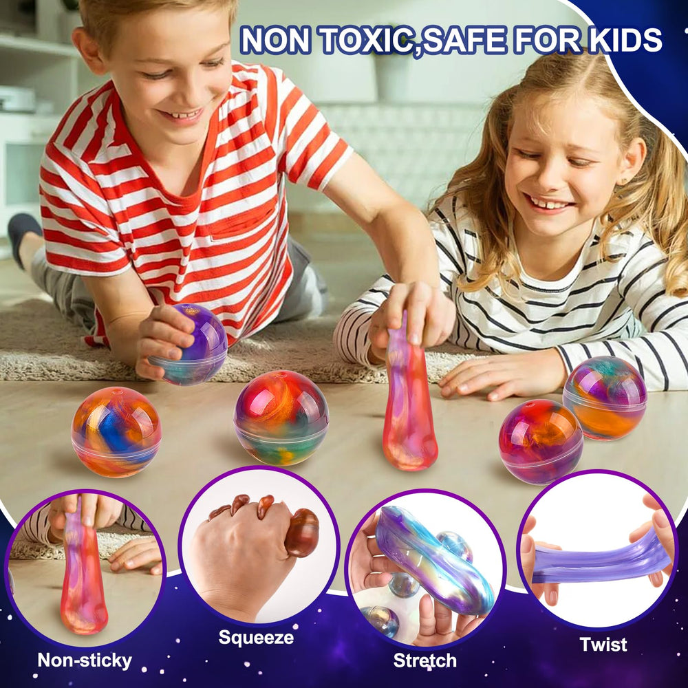Glompgz galaxy slime offers a non-sticky finish that stays clean.