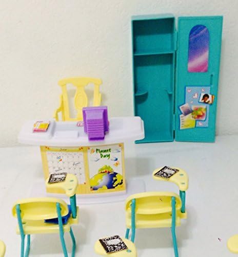 Gloria dollhouse desk detail shows kid-friendly design.