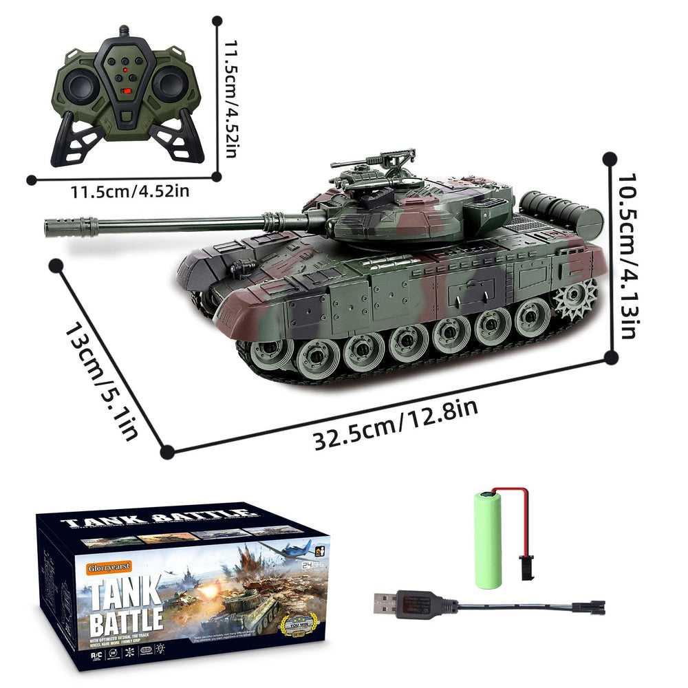 Glorryearst RC Tank battle-action captures authentic play through recoil and shell sounds.