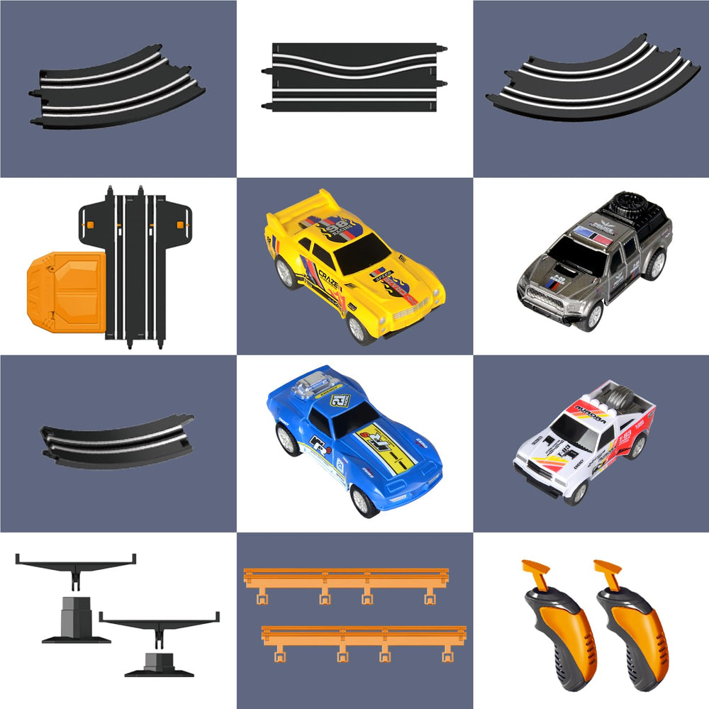 Glorryearst slot car track 32ft length provides ample racing space.