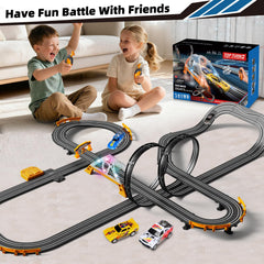 Glorryearst slot car track pendulum feature adds dynamic play.