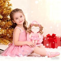 Gloveleya plush-soft-doll close-up, marshmallow-like fabric inviting hugs at preschool and playtime.