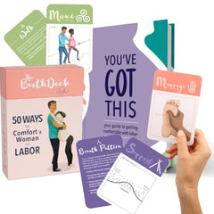 Glow Birth Deck Mind technique card: calming scripts and visualizations for stress relief.