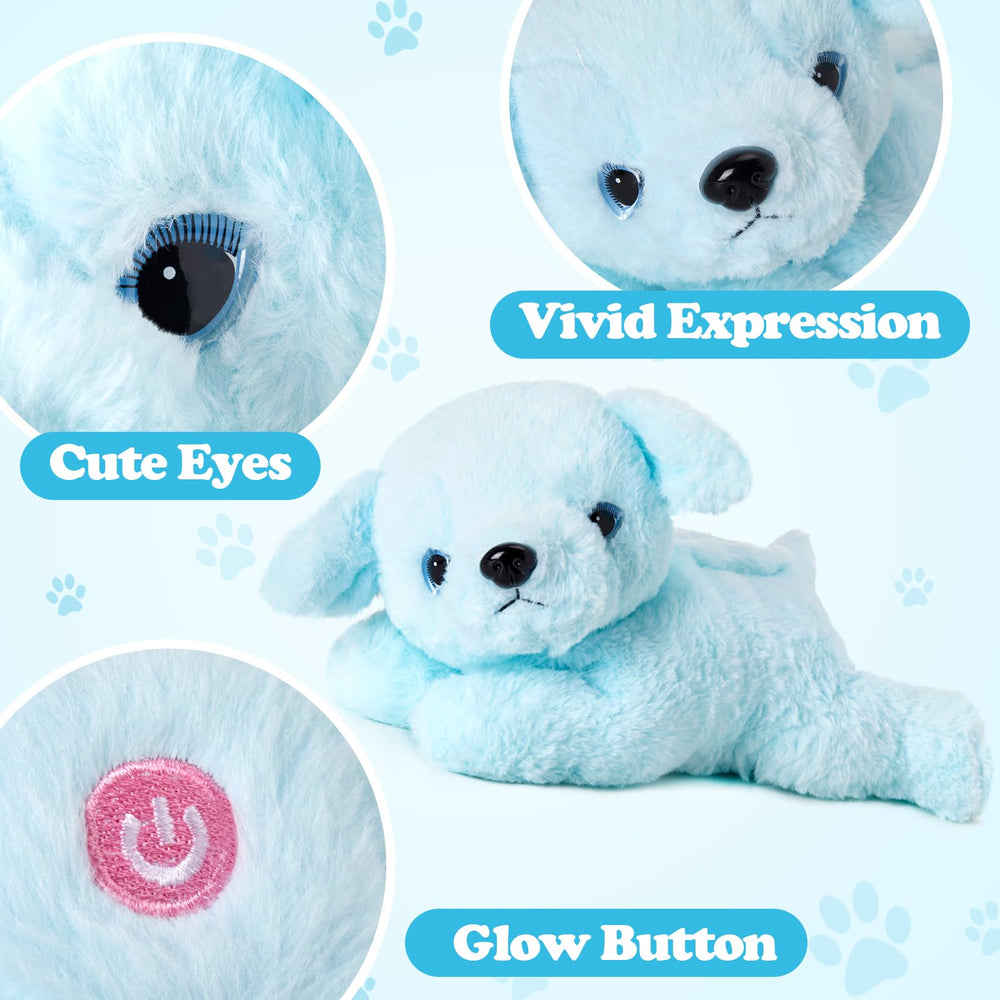 Glow Guards dog plush has back battery compartment for easy setup.
