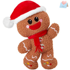 Glow Guards Gingerbread Man Plush 9in with holiday hat enhances festive décor.