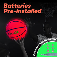 GlowCity water-resistant red glow basketball for outdoor use