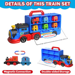 Gloween truck features double-sided storage container for organized play objects.