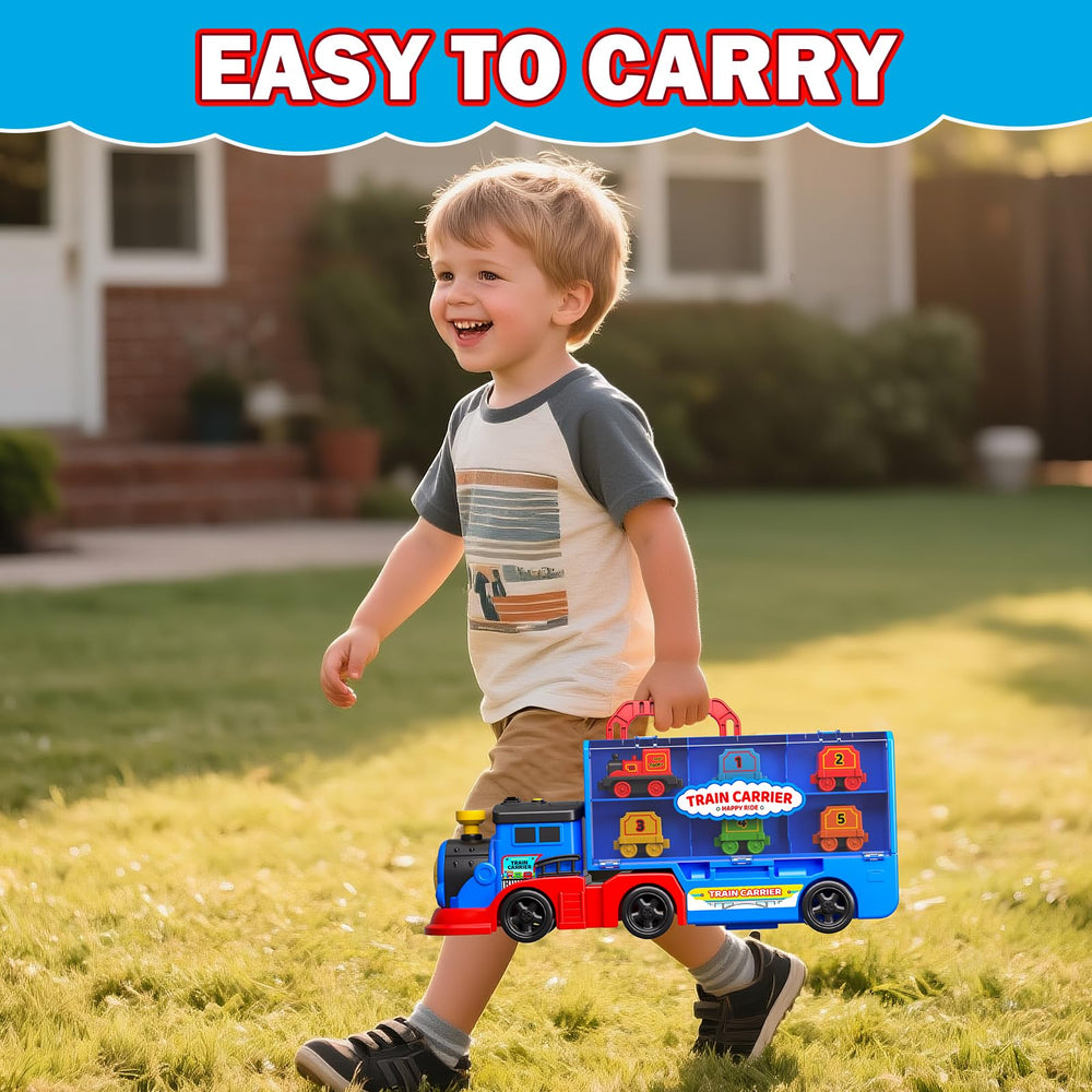 Gloween locomotive emits lights and music to enhance interactive play.
