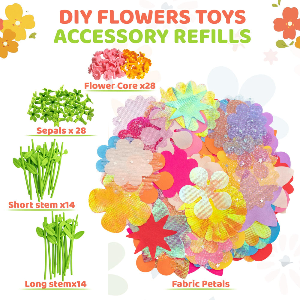 Glowsprout flower maker compatibility shown with refill parts for seamless DIY sessions.