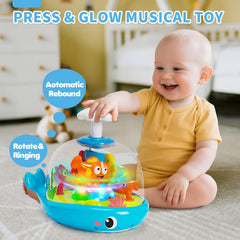 GMAOPHY toy spins 360 degrees to reveal curious sea creatures during tummy time