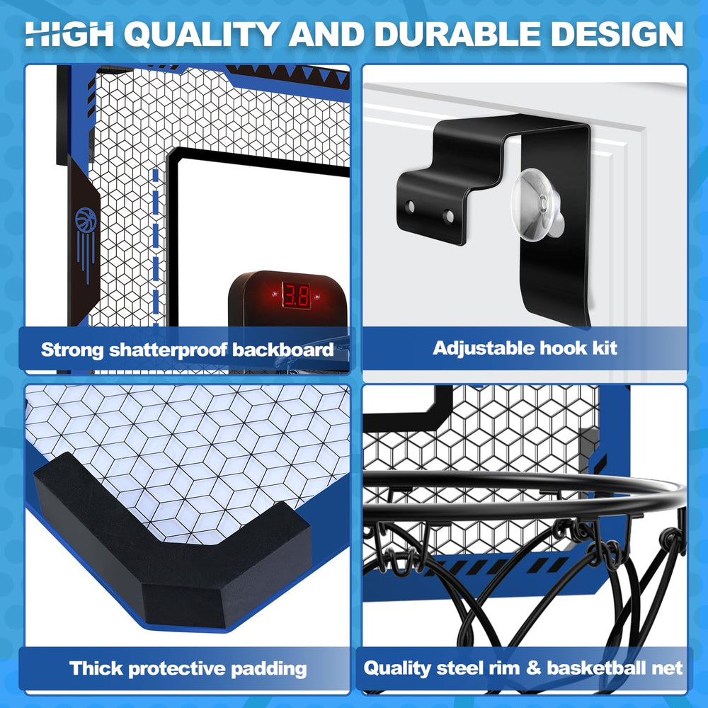 GMAOPHY backboard and steel rim provide sturdy, safe shooting for kids.