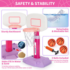 Compact setup supports indoor, outdoor, and poolside play.