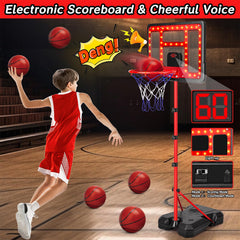 GMAOPHY LED scoreboard hoop lights up for evening play.