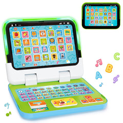 GMAOPHY learning laptop in 2in1 desktop-tablet mode boosts early literacy through interactive play.