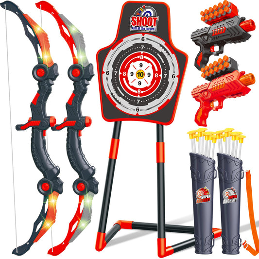 GMAOPHY LED bow and arrow toy lights up for night archery fun
