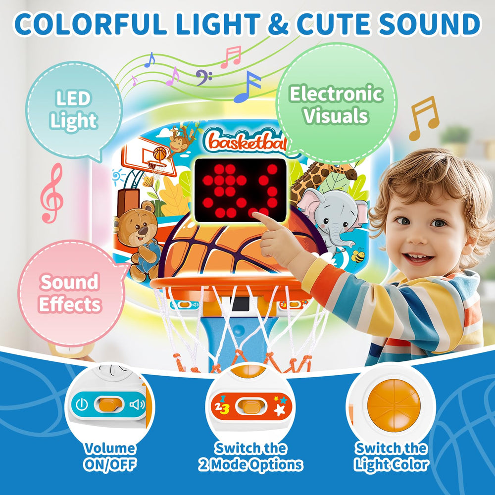 GMAOPHY toddler hoop height adjustment demonstrates growing kid reach and challenge