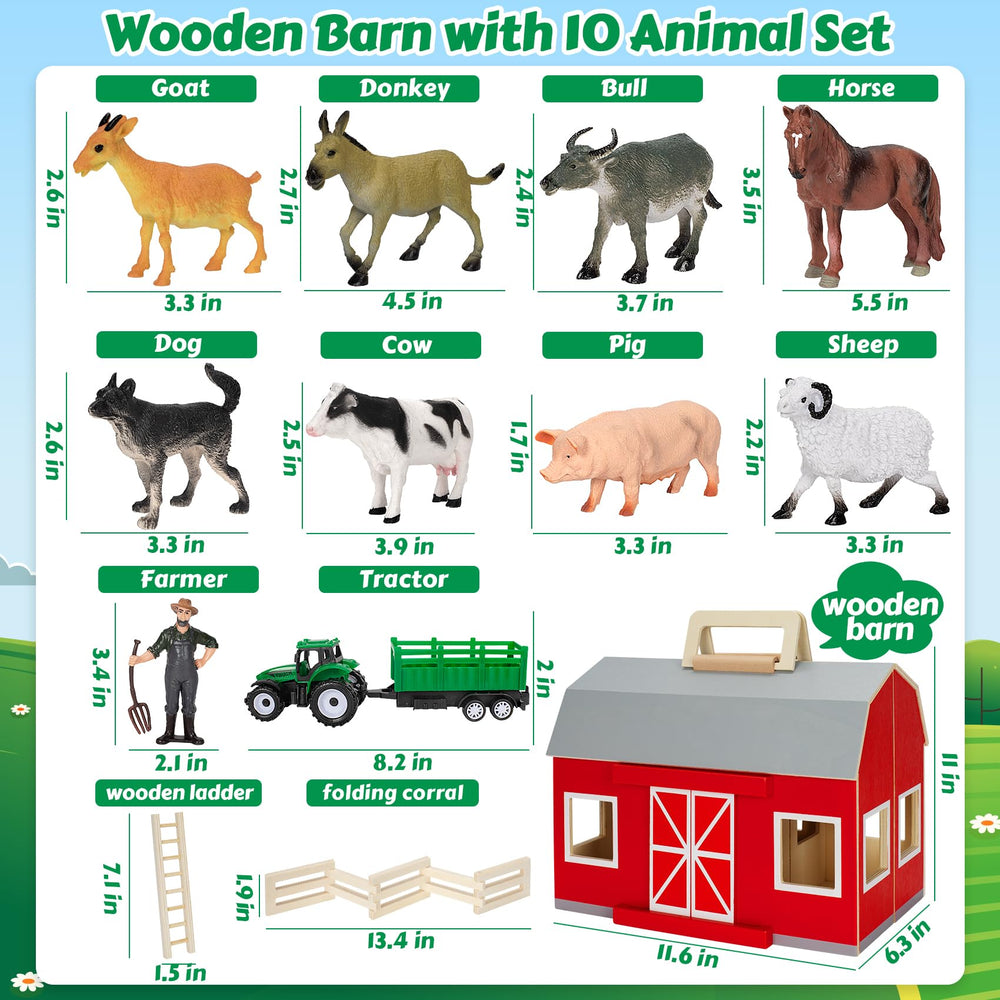 GMAOPHY wooden ladder helps kids explore the barn safely.