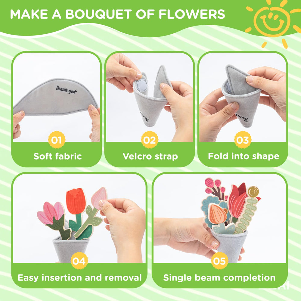GNAYUIJ wooden shovel and fork encourage scooping and digging in pretend garden.