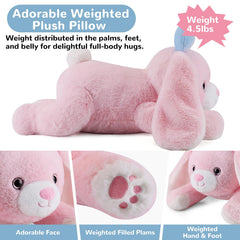 Gnomantic big plush bunny pillow provides supportive hug and stylish bedroom accent.