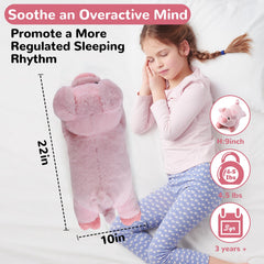 Gnomantic pig weighted plush, soft fluff texture, premium feel.