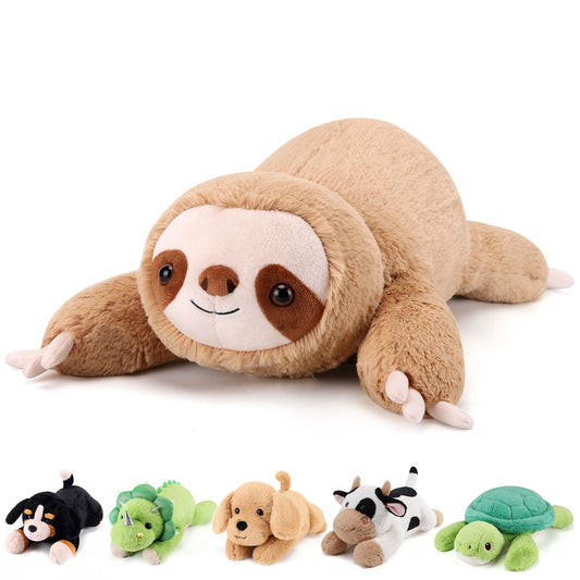 Gnomantic Sloth weighted plush 28-inch provides comforting weight for cozy nights.
