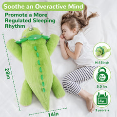 Gnomantic weighted plush friend offers a calming presence for bedtime routines.
