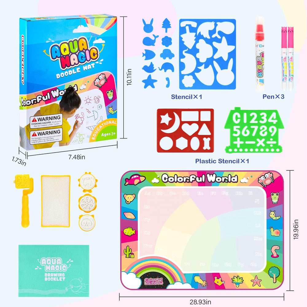 GoBene Water Doodle Mat two molds for simple animal shapes to draw.