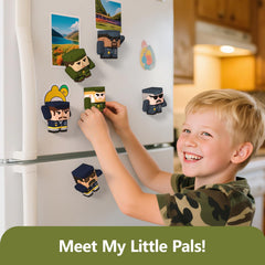 GobiDex army men fridge play idea demonstrates magnetic interaction during daily routines.