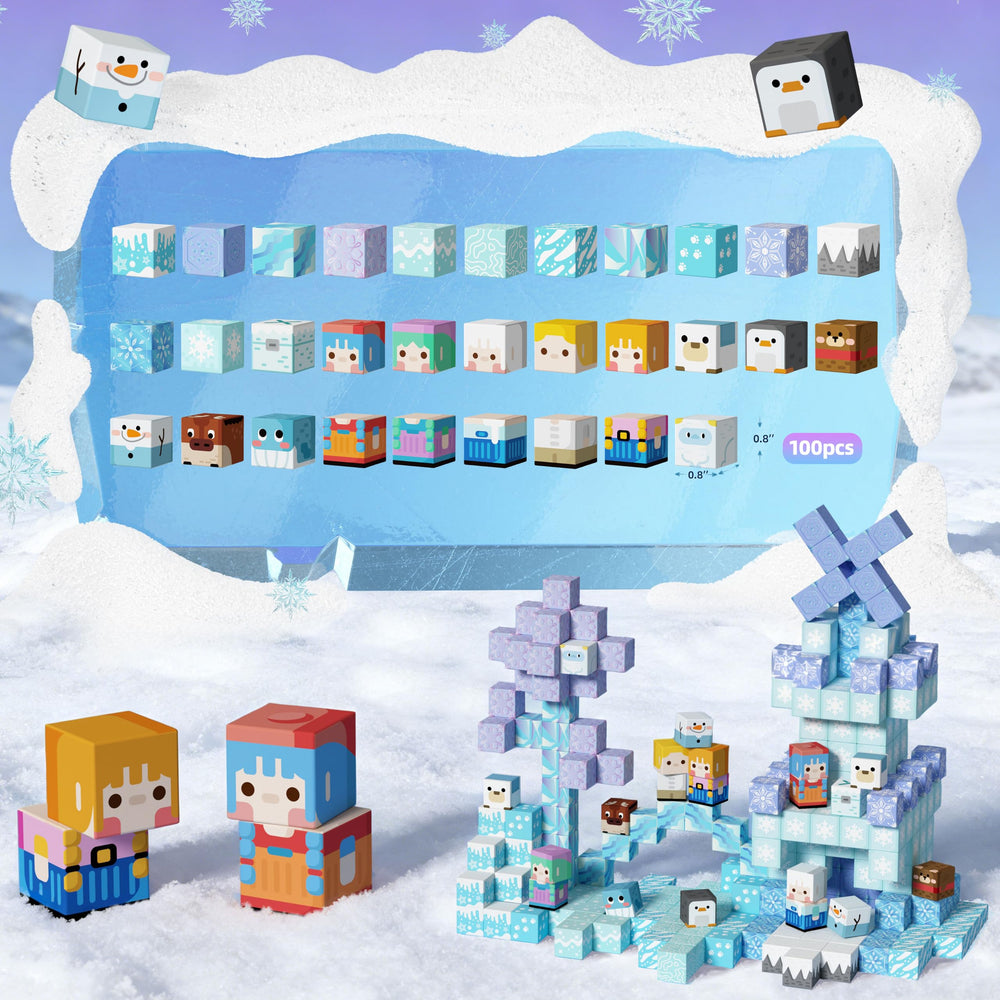 Ice-themed play set invites princess castle building and creative storytelling with magnets.