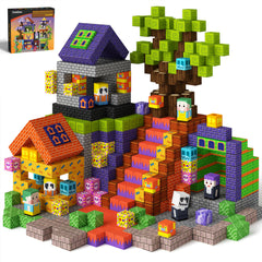 GobiDex magnetic blocks form assembled buildings for creative construction play.