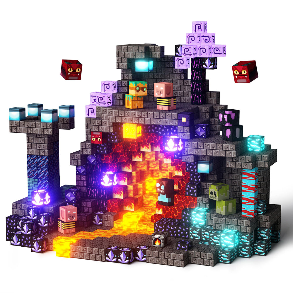 GobiDex magnetic-building-blocks assembly promotes coordination and creativity.